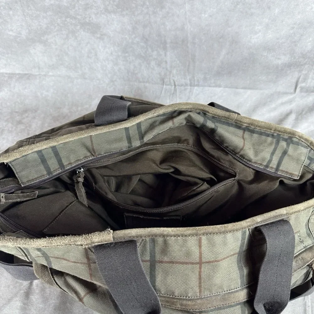 Coach D1361-F70934 Canvas W/Leather Trim Plaid Travel‎ Bag - Picture 4 of 8